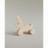 Zajączek  - drewniana zabawka na kółkach