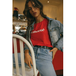 LIBERTÉ CZERWONY T-SHIRT Z...