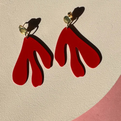 BISZKA kolczyki Statement Earrings Red